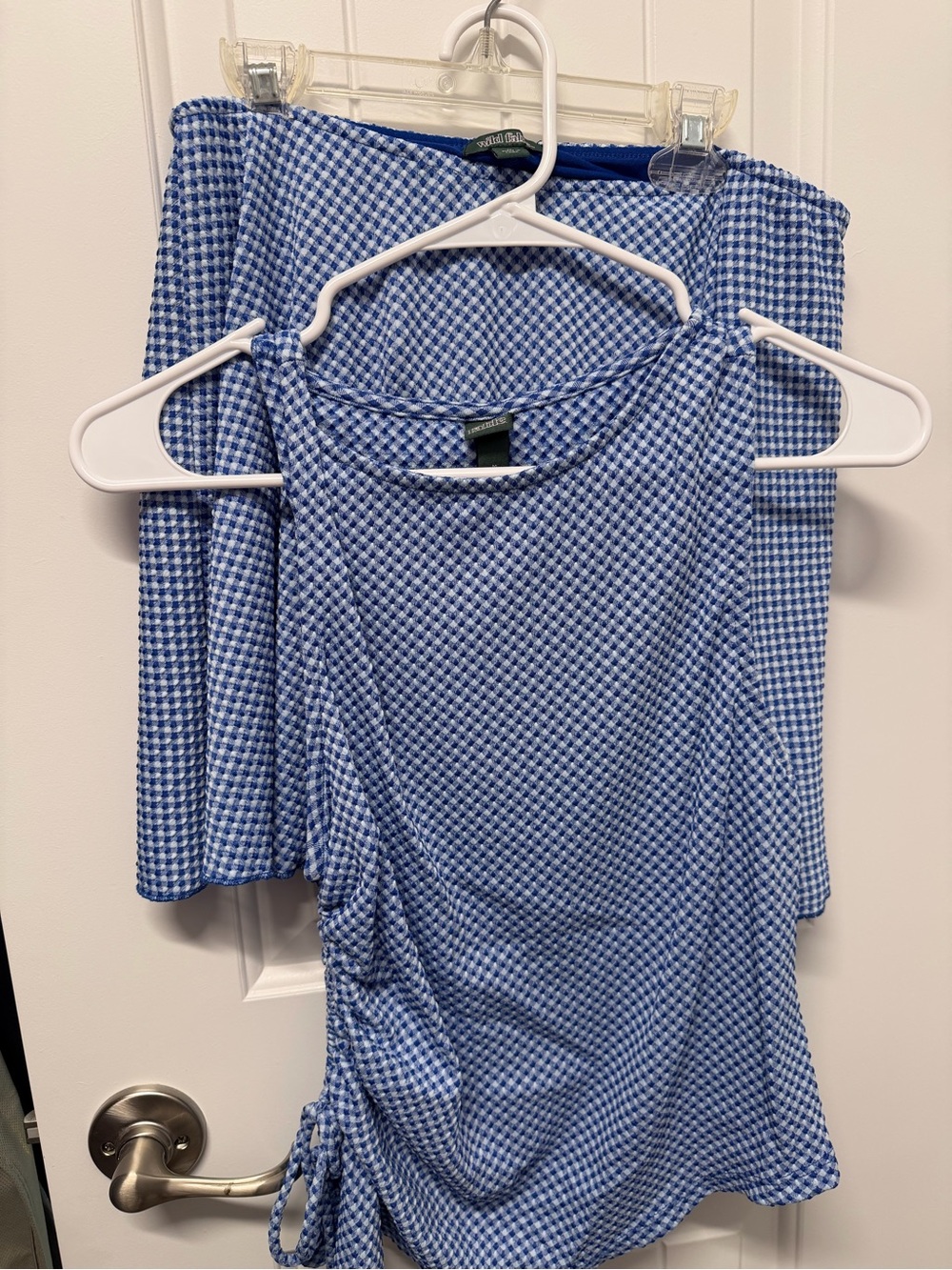 wild fable Blue Gingham Two-Piece Skirt Set